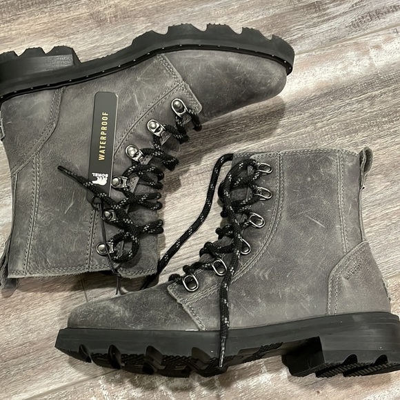 Sorel Women's Lennox Lace Boot - Waterproof - Quarry - NEW - Picture 9 of 10
